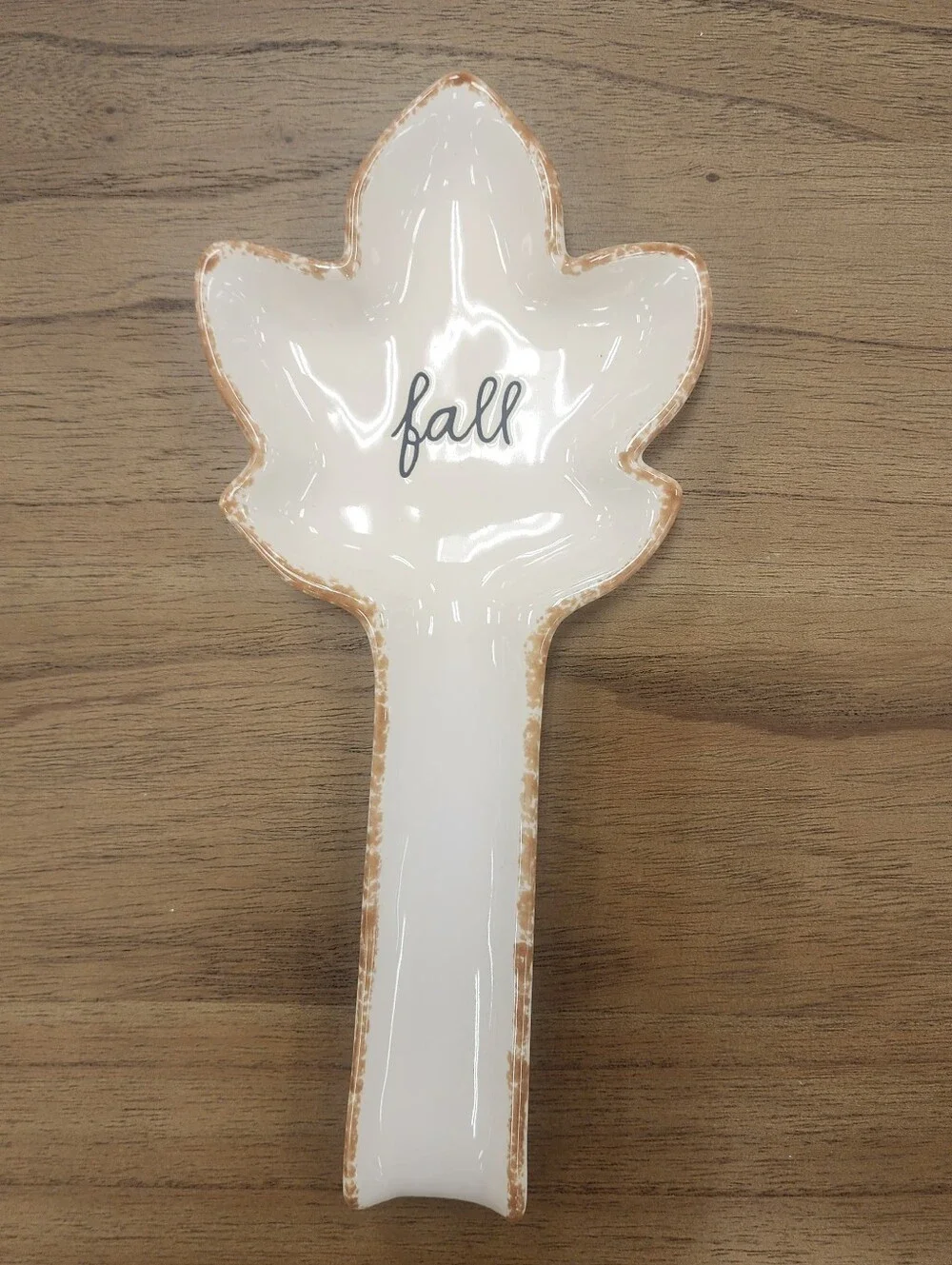 Rae Dunn Leaf-Shaped Ceramic Spoon Rest - 
